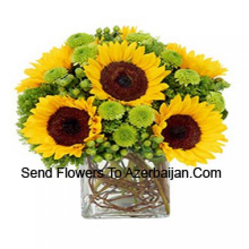 Jolis tournesols en vase