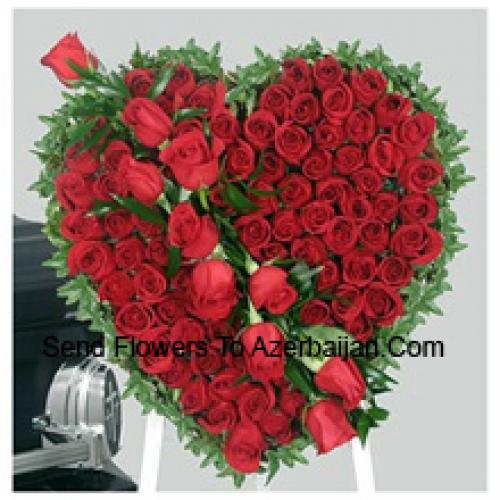 Belli Cuore a Forma di 101 Rose Rosse