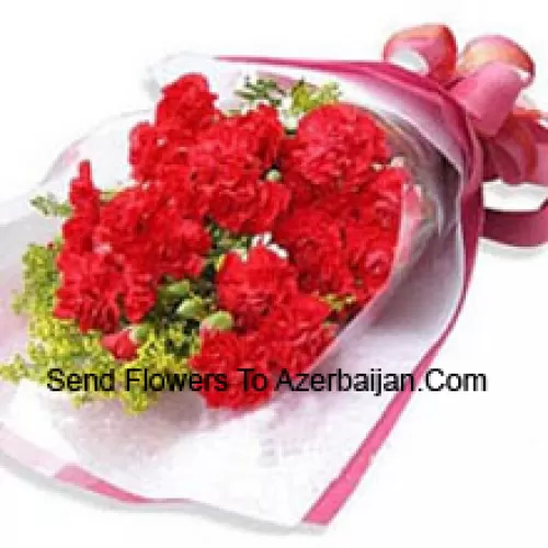 Bunch Of 18 Beautifully Wrapped Carnations