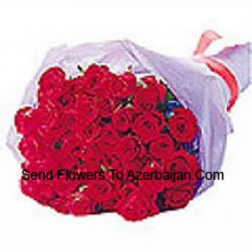 Gracieuses 25 roses rouges