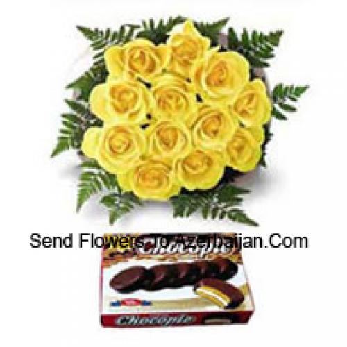 11 Beautiful Yellow Roses with Chocolate Box